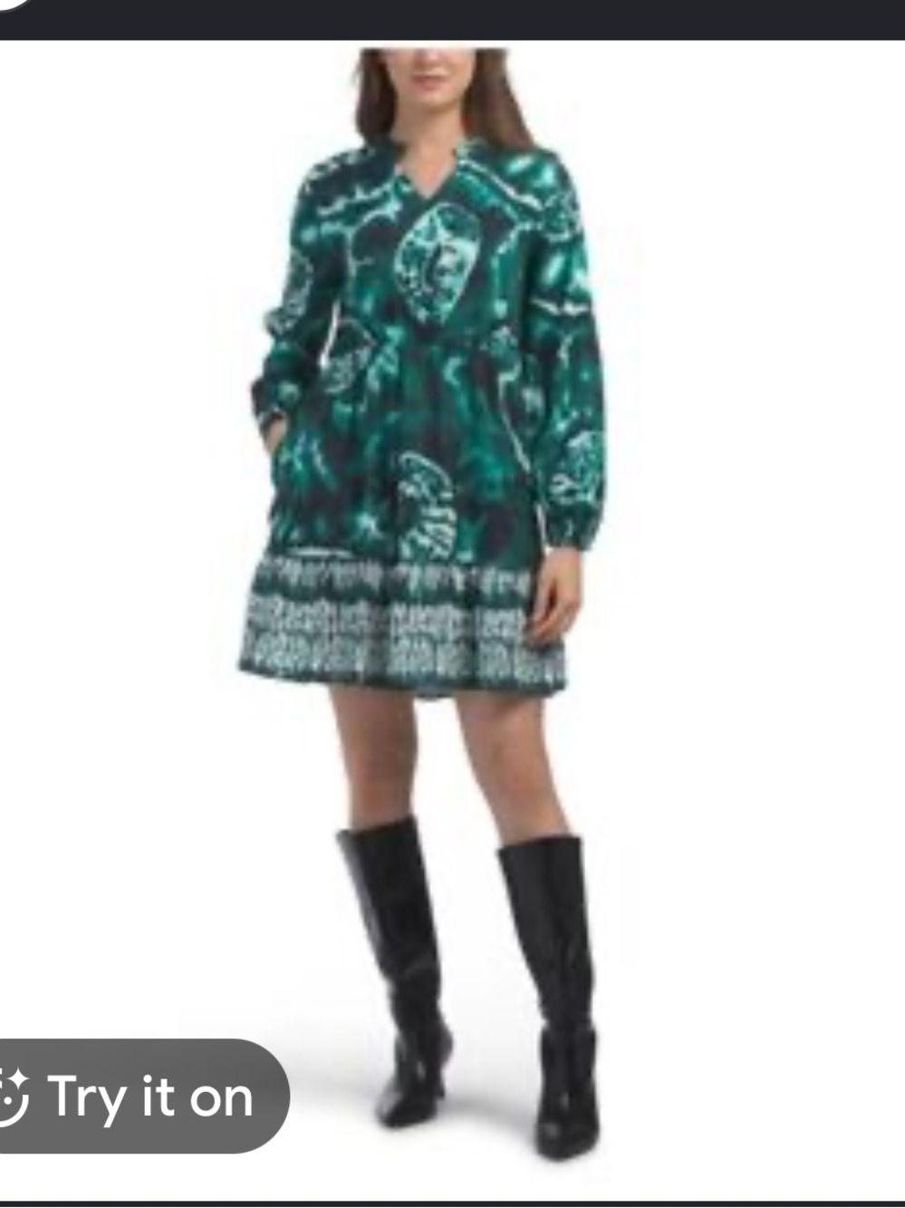 Green Patterned Women's dress nwt